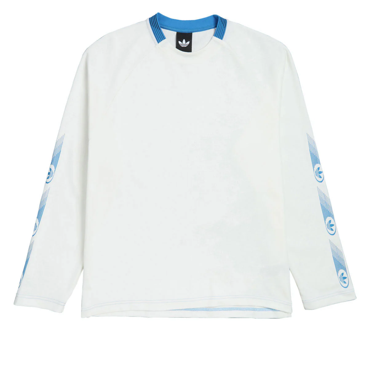 Adidas Skate Form Long Sleeve T-Shirt - Core White/Lucid Ray Blue