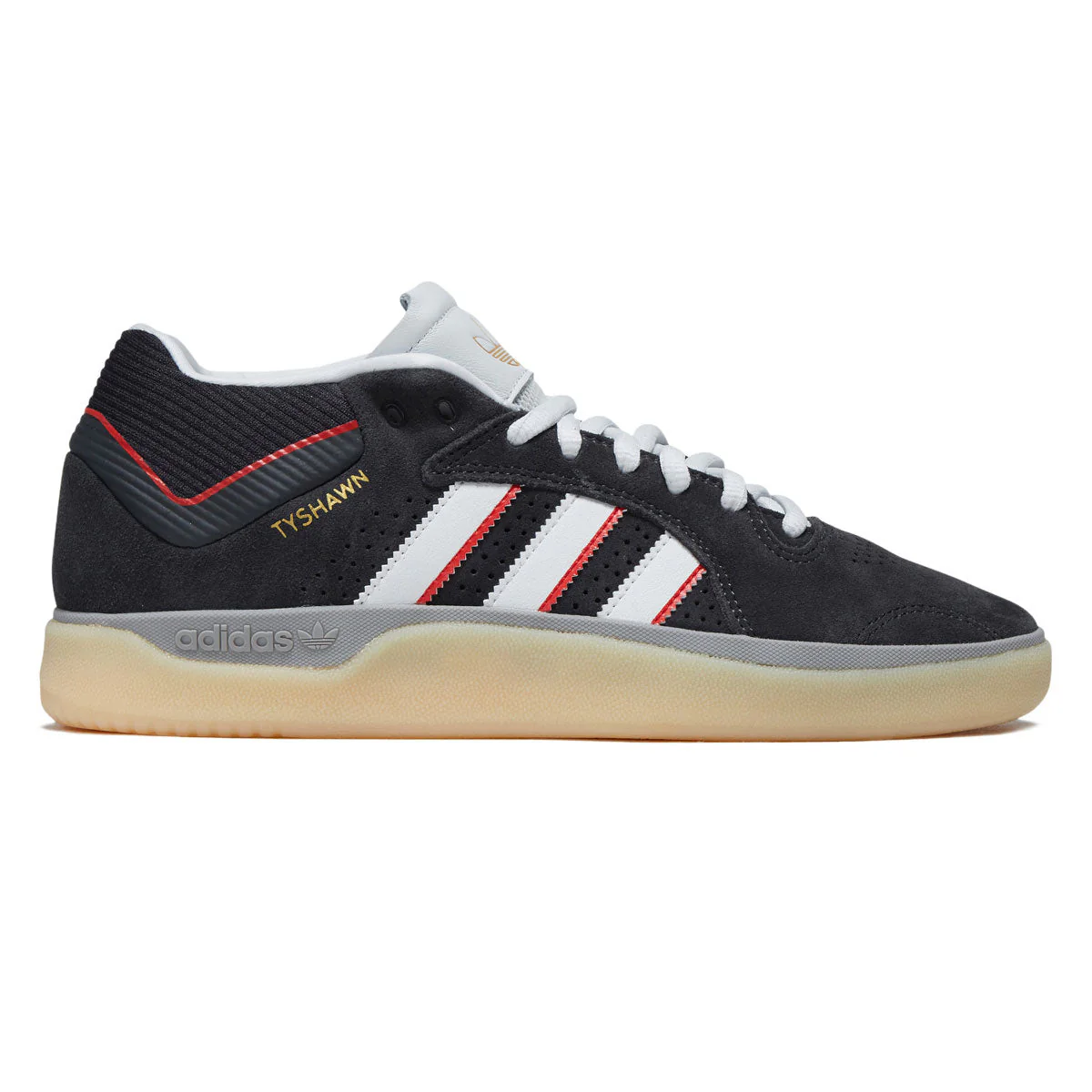 Adidas Tyshawn Shoes - Carbon/Crystal White/Better Scarlet