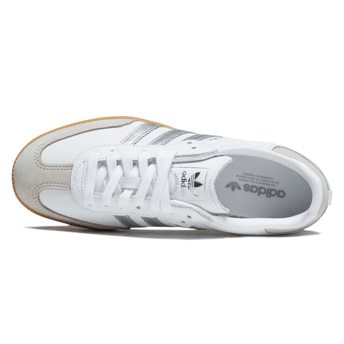 Adidas Womens Samba OG Shoes - Ftwr White/Silver Metallic/Grey - Image 3