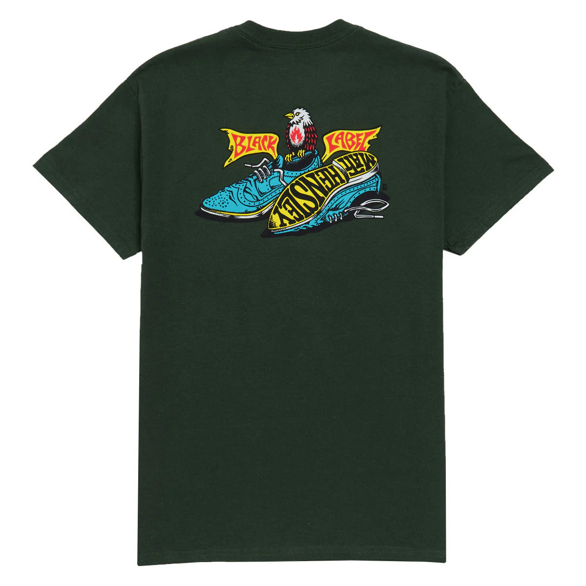 Black Label Matt Hensley Wingtips T-Shirt - Forest Green