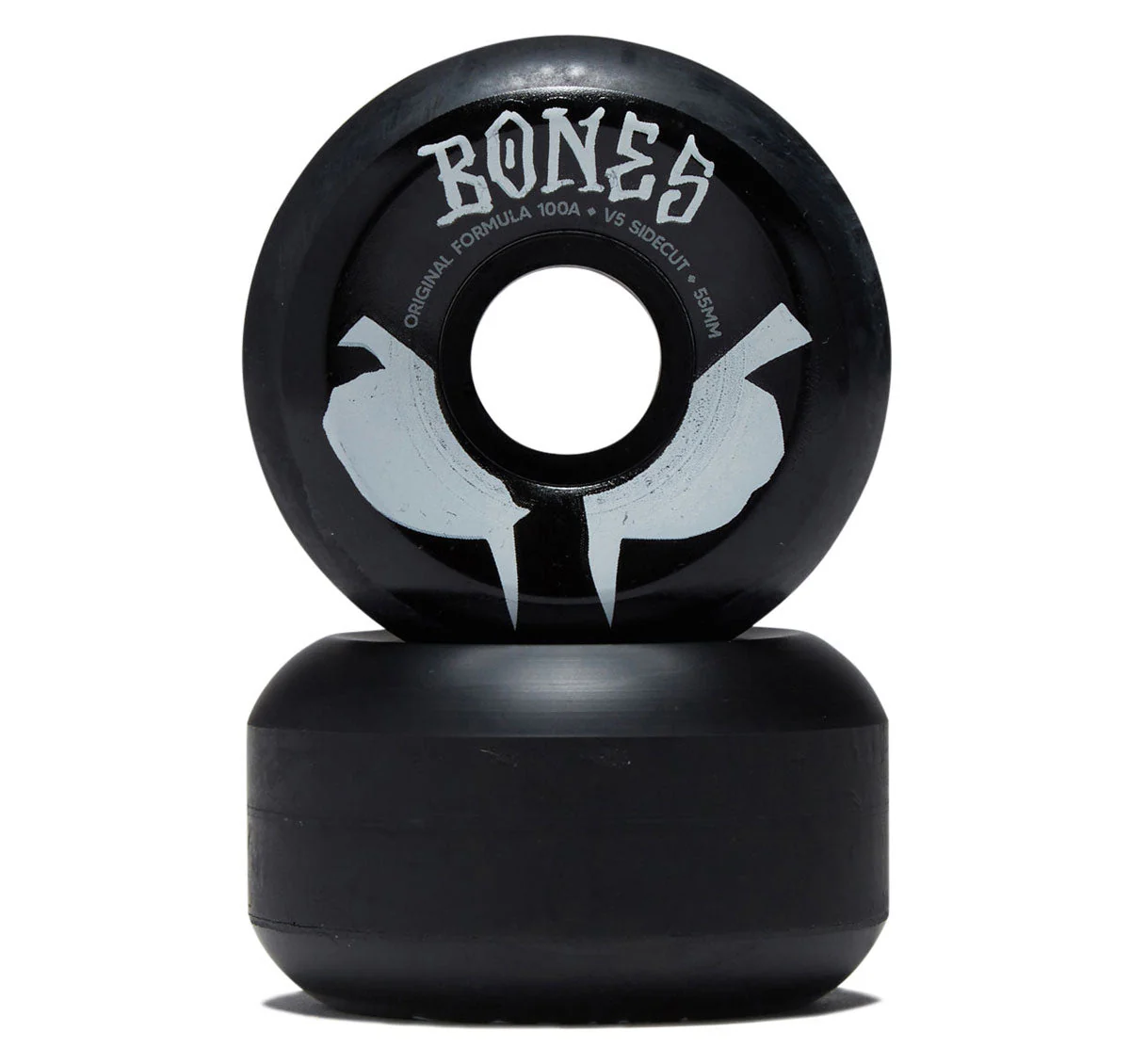 Bones 100s Sidecuts 100a V5 Sidecut Skateboard Wheels - Black 2026 - 55mm - Image 2