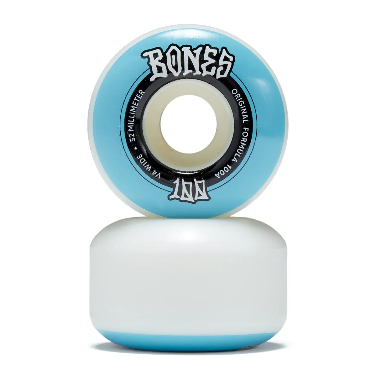 Bones 100s Wides 100a V4 Wide Skateboard Wheels - White - 52mm - Image 2