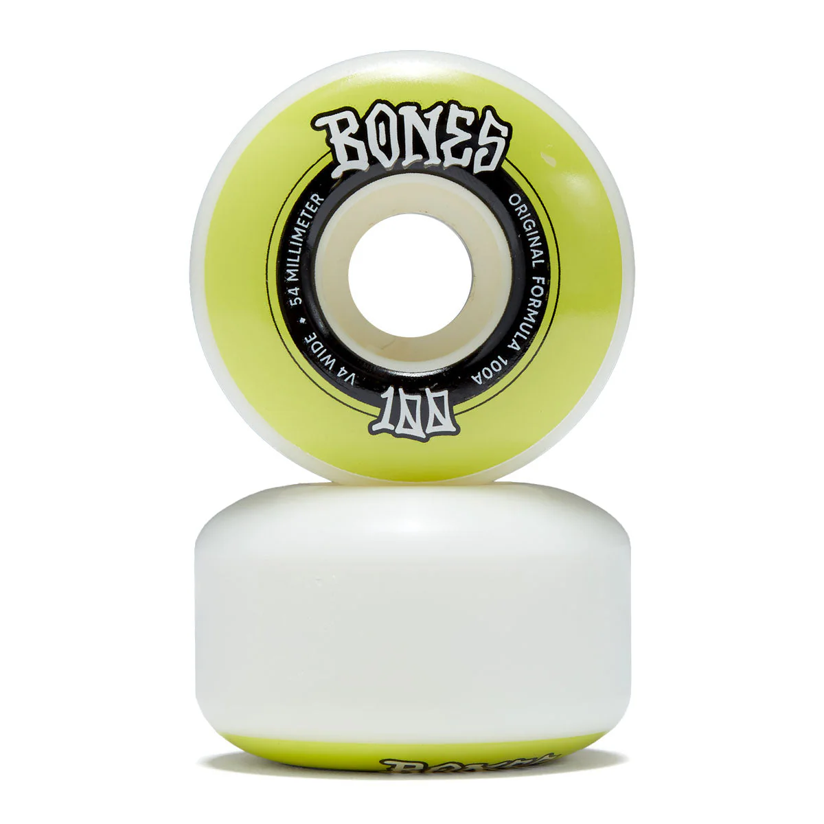 Bones 100s Wides 100a V4 Wide Skateboard Wheels - White - 54mm - Image 2