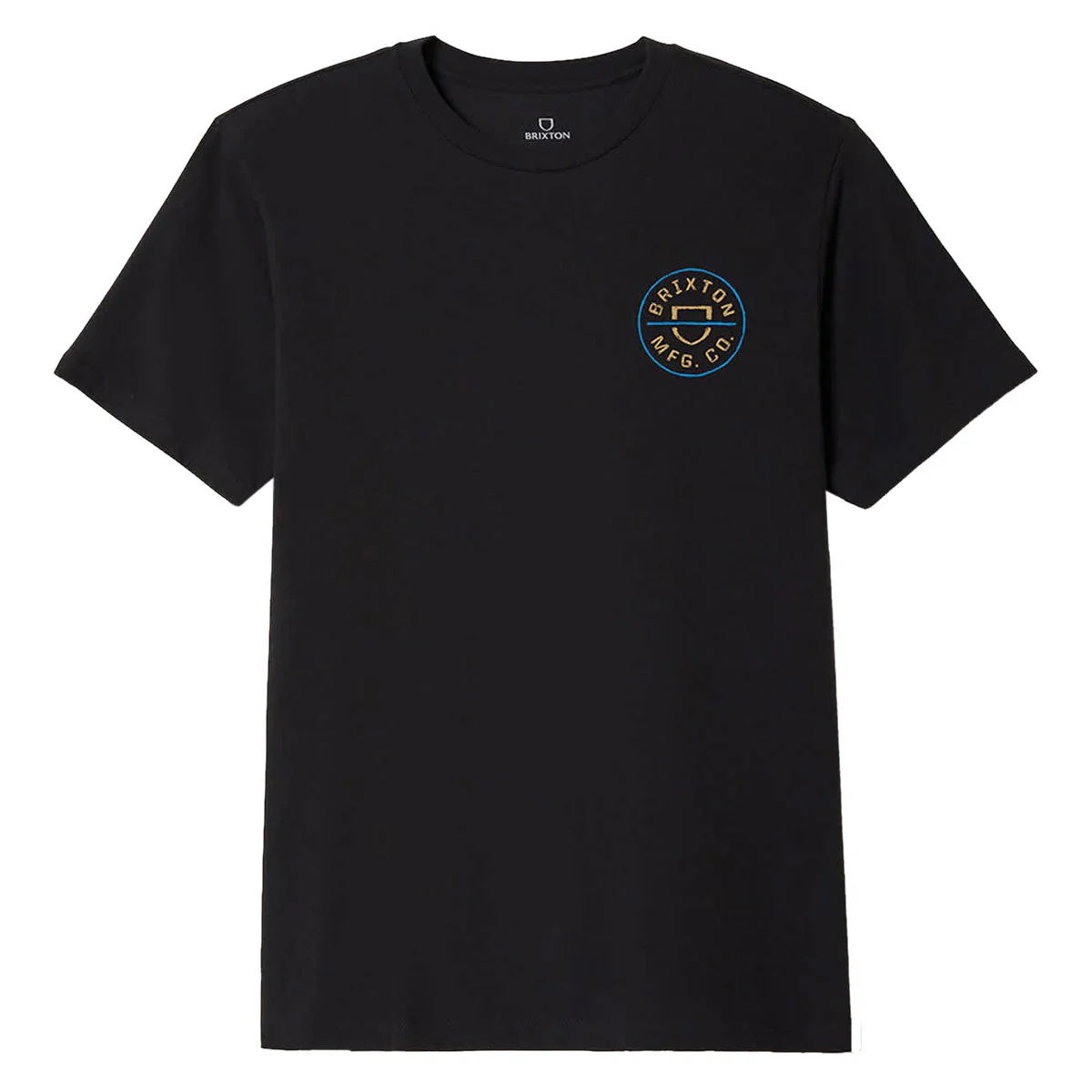 Brixton Crest II T-Shirt - Black/Copper/Medium Blue - Image 2