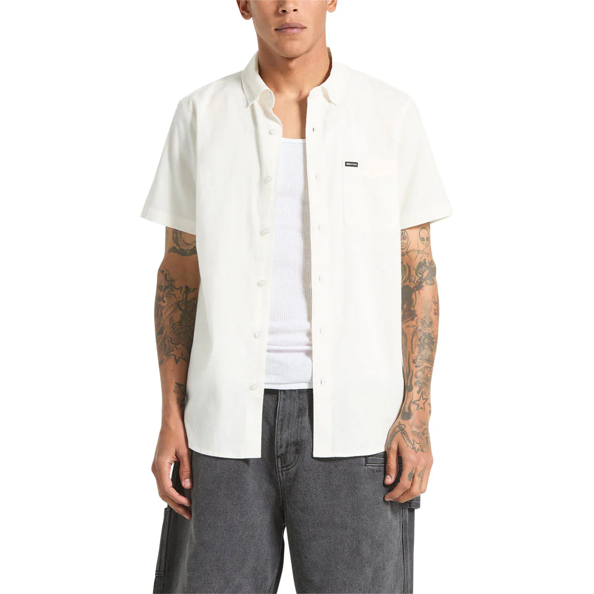 Brixton Sanford Oxford Shirt - Off White - Image 2