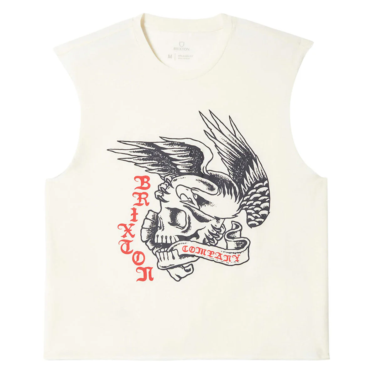 Brixton Wolcott Worn In Boxy Muscle Tank Top - Off White