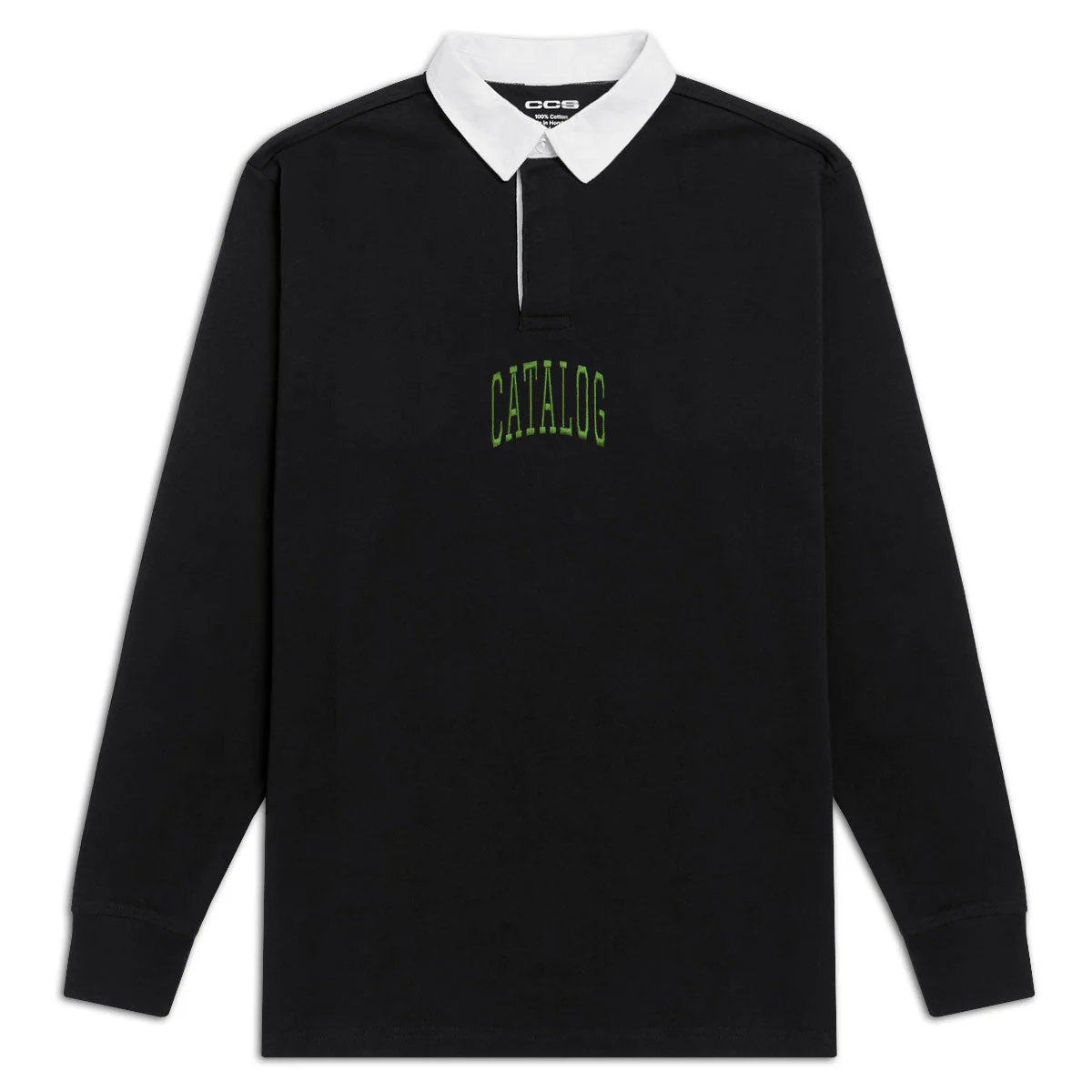 CCS Catalog Embroidered Rugby Shirt - Black