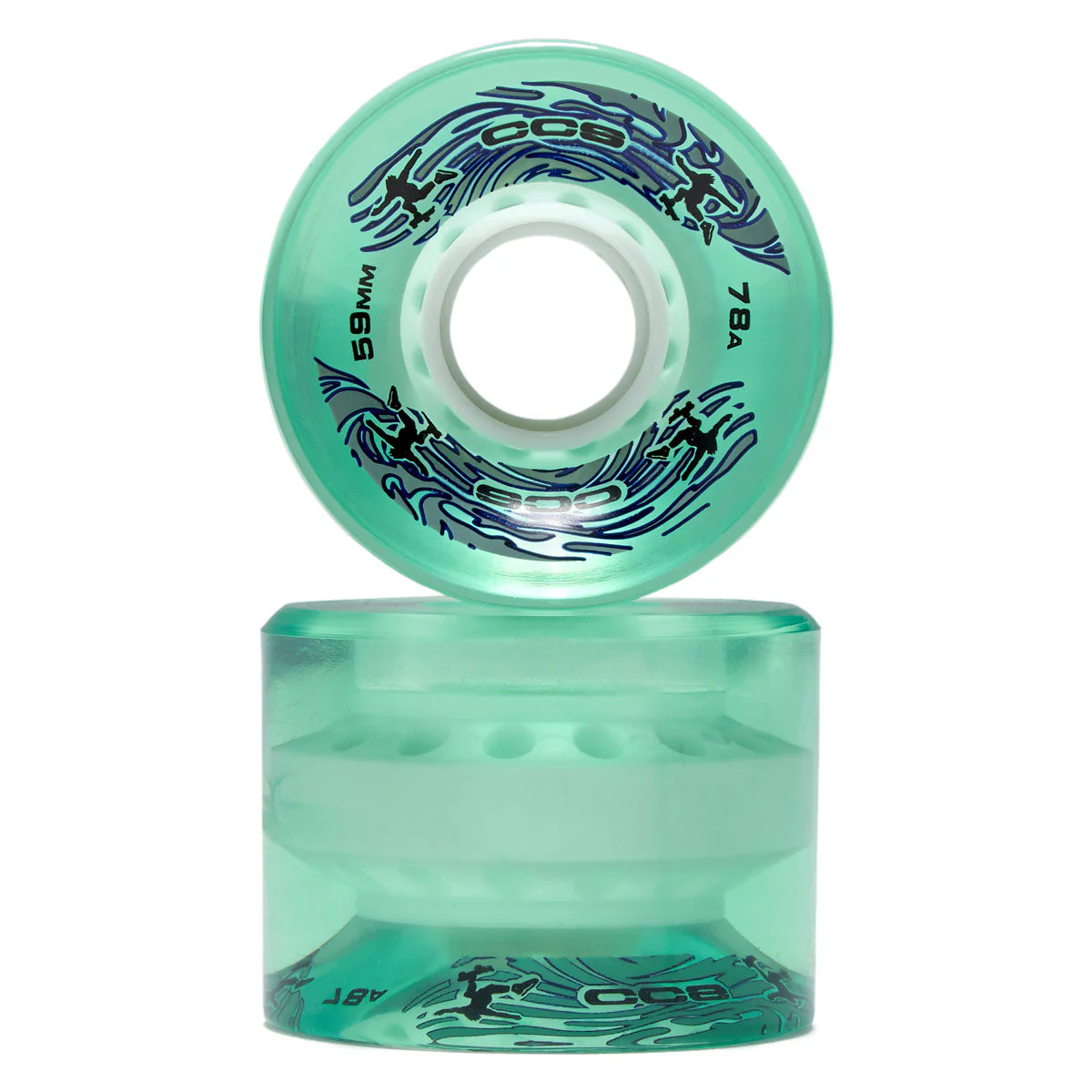 CCS Retro Cruiser 78a Skateboard Wheels - Surf Blue - 59mm - Image 2