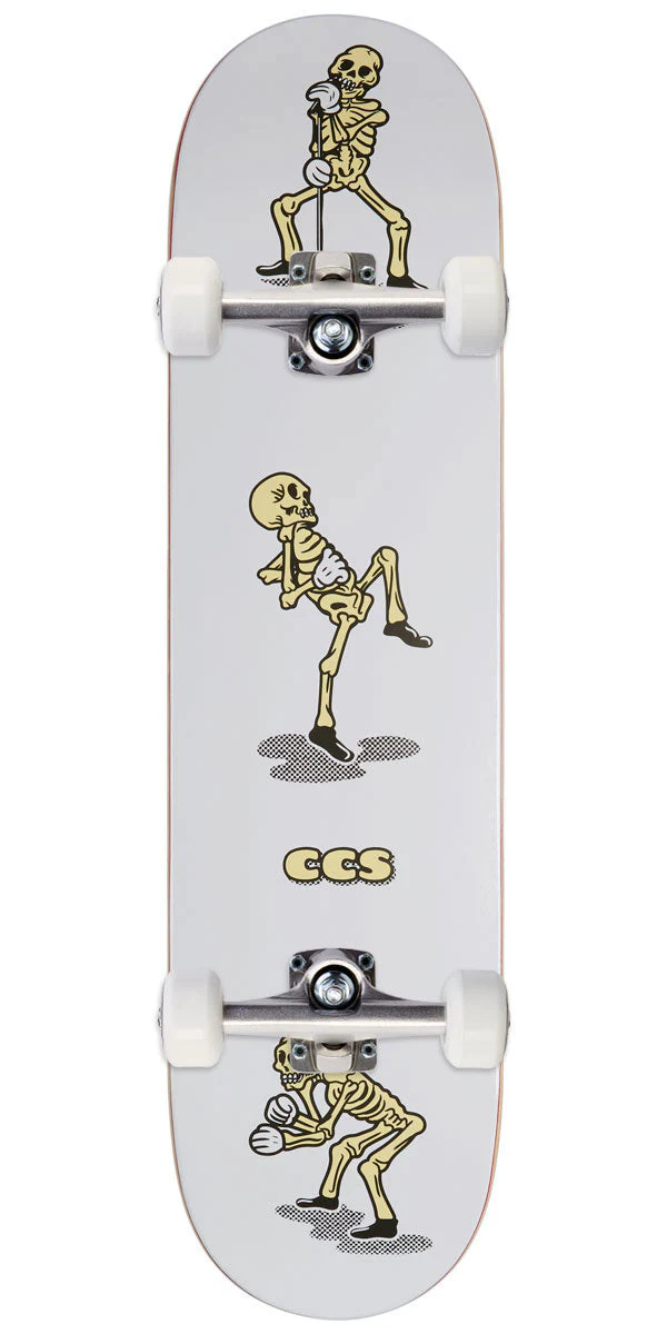 CCS Vine Skeleton Mini Skateboard Complete - White - 7.50"