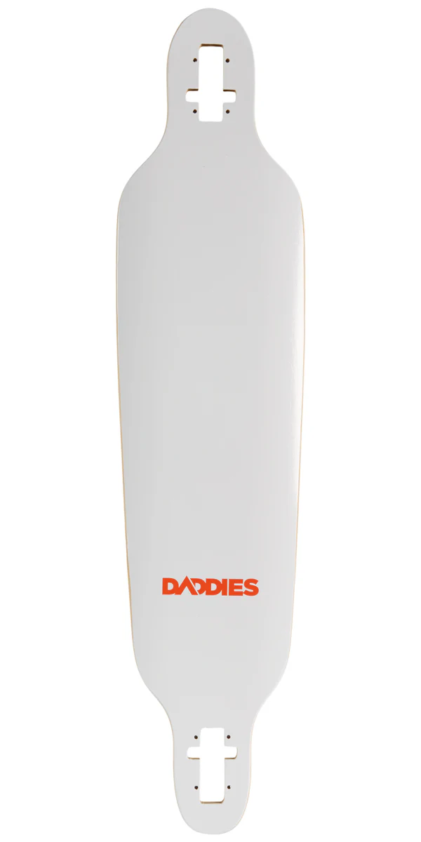 Daddies Logo Drop-Thru Longboard Deck - White