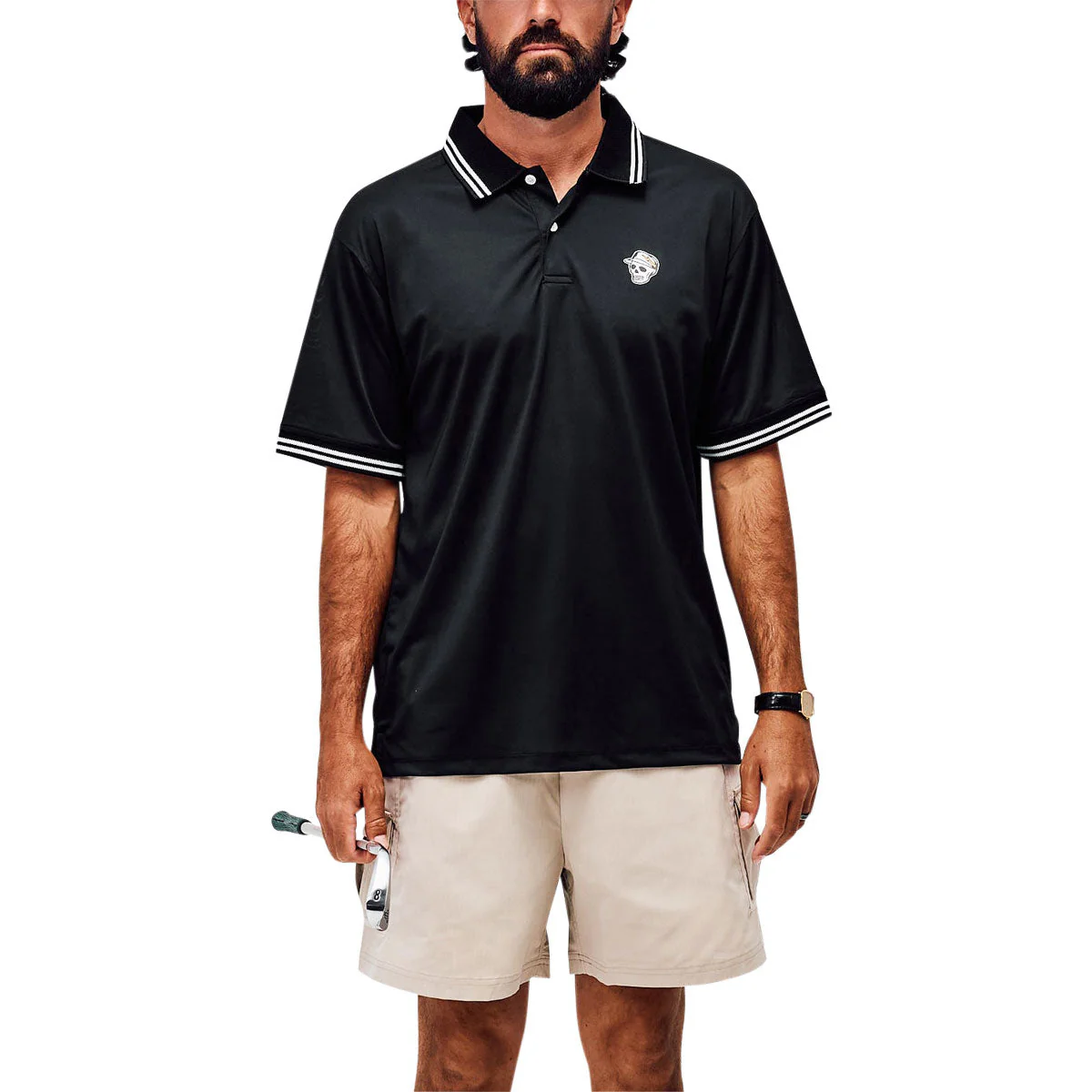 Devereux Skull Caddy Tips Polo Shirt - Black - Image 3