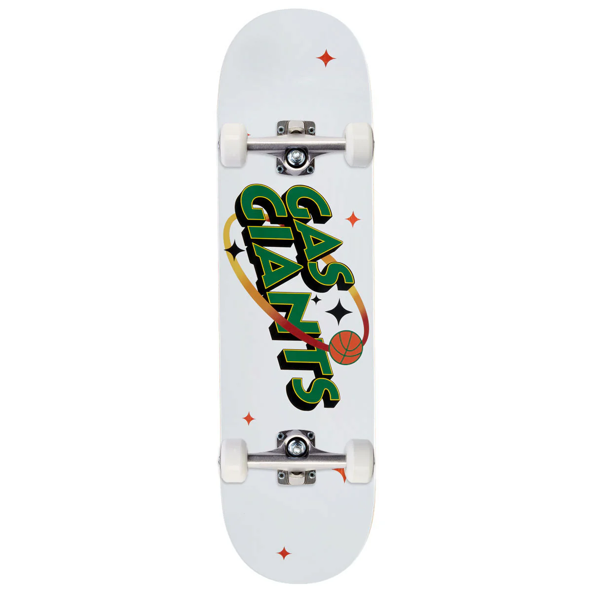 Gas Giants Classic Logo Skateboard Complete - Green/White/Gold - 8.50"