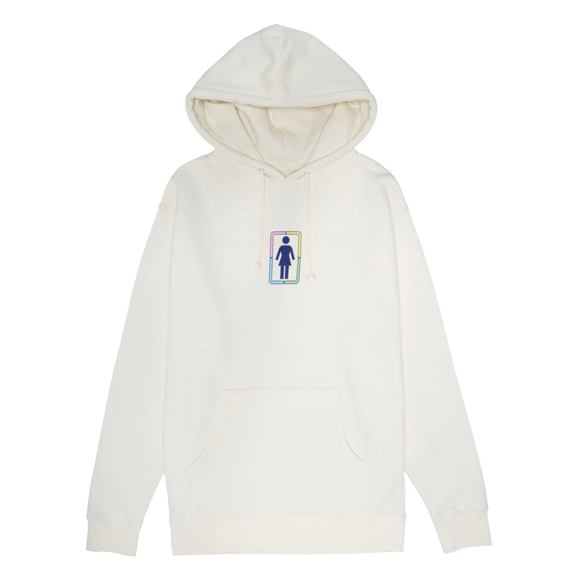 Girl x Hello Kitty Rainbow Stacked Hoodie - Cream