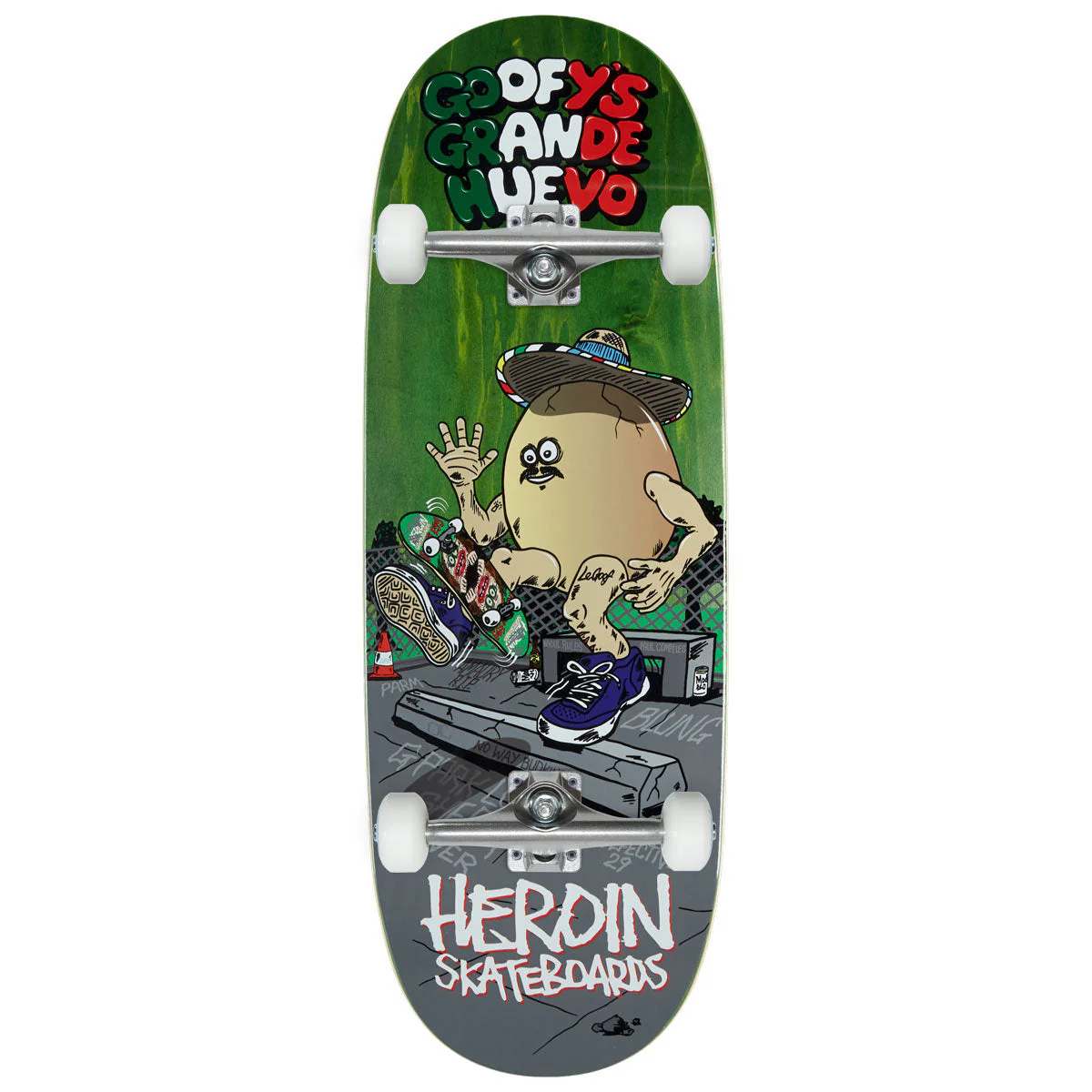 Heroin Goofy's Grande Egg Skateboard Complete - 10.75