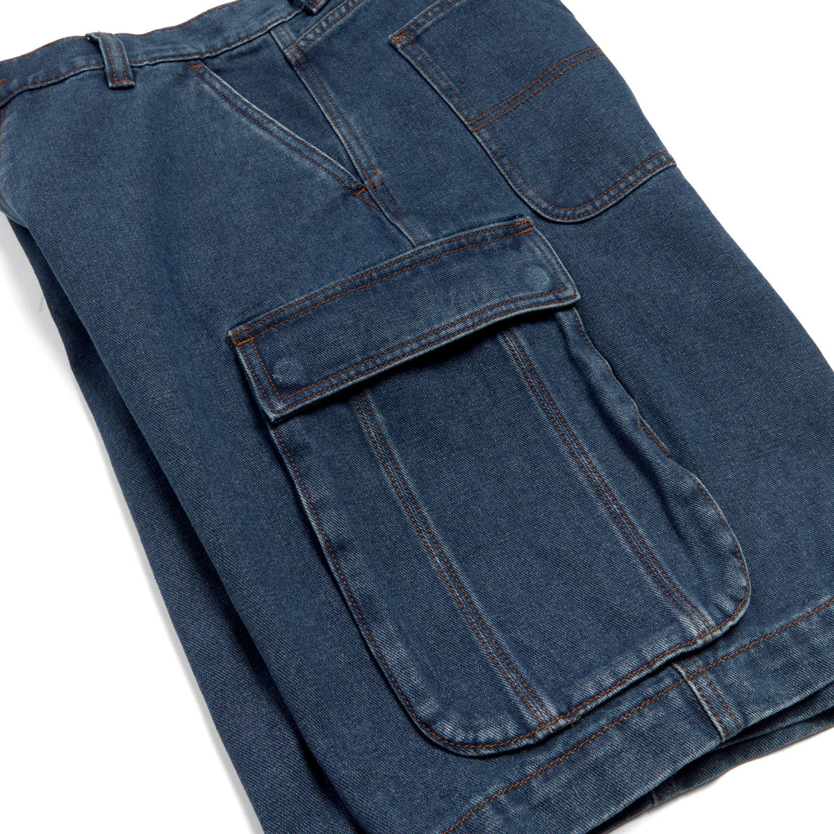 HUF Oval Denim Cargo Shorts - Indigo - Image 4