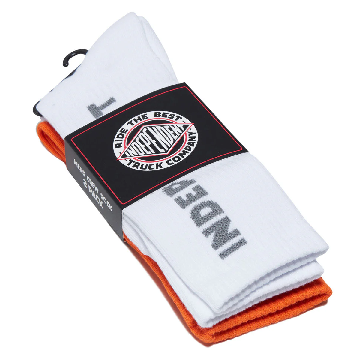 Independent Baseline Crew 2 Pack Of Socks - White/Orange - Image 2