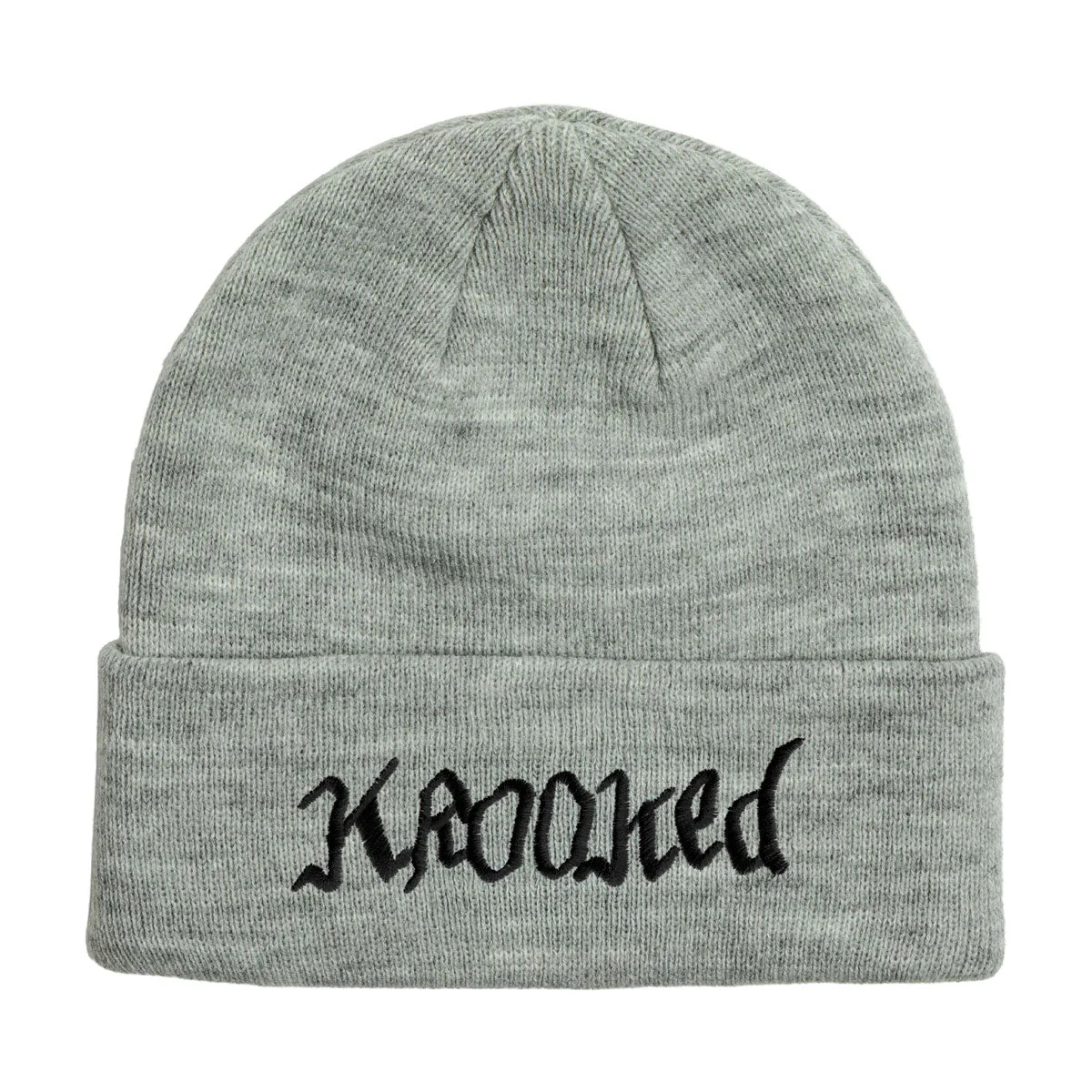 Krooked Double Ok Script Beanie - Heather Grey