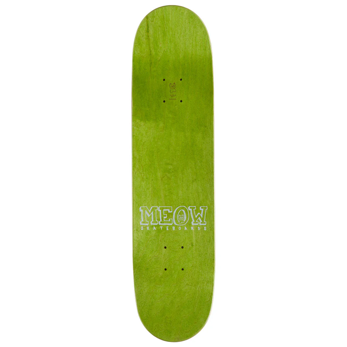 Meow Big Cat Skateboard Deck - Yellow - 8.00" - Image 2