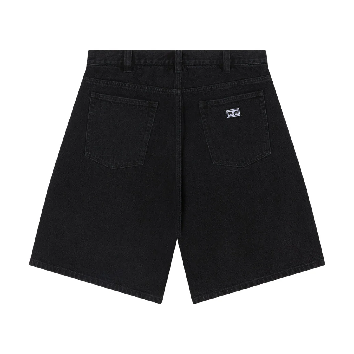 Obey Bigwig Baggy Denim Shorts - Washed Black - Image 2