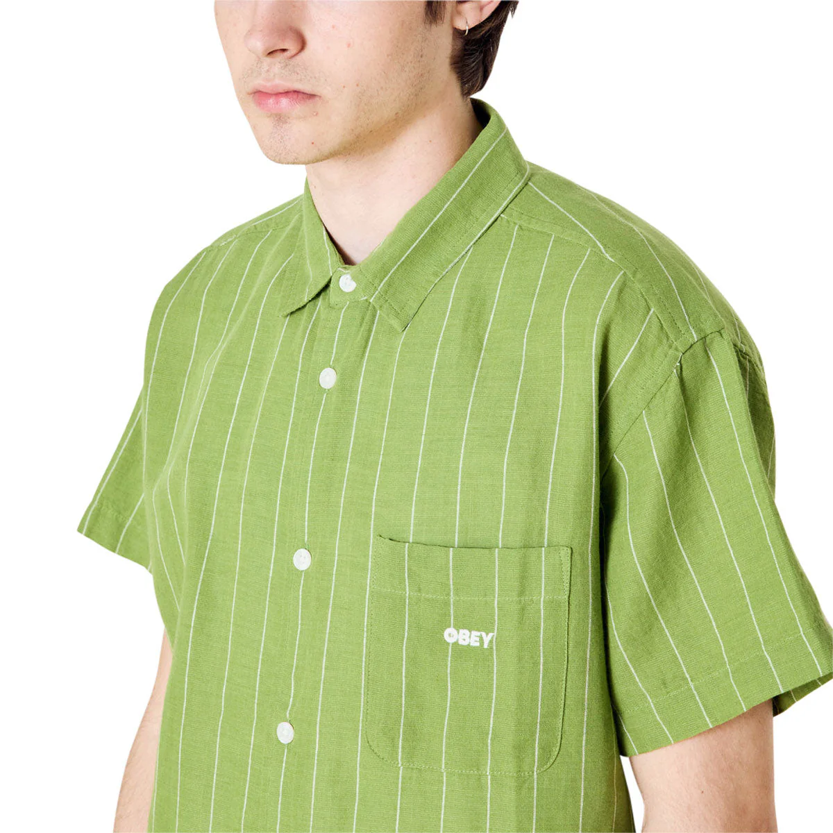 Obey Joe Woven Shirt - Piquant Green Multi - Image 5