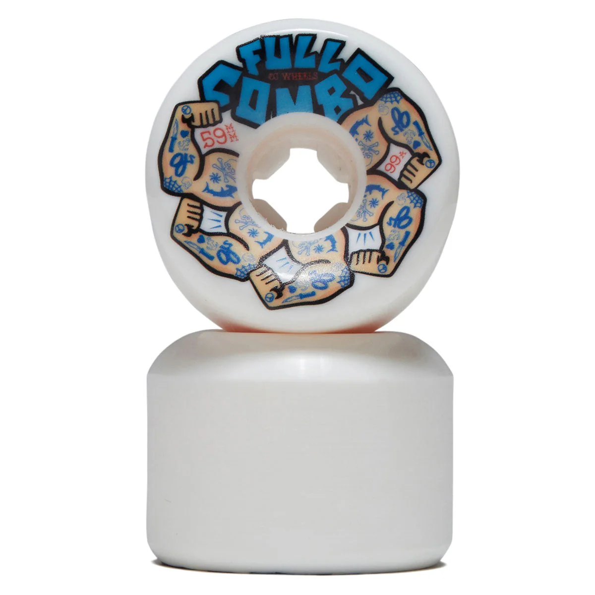 OJ Team Elite Full Combo 99a Skateboard Wheels - White - 59mm - Image 2