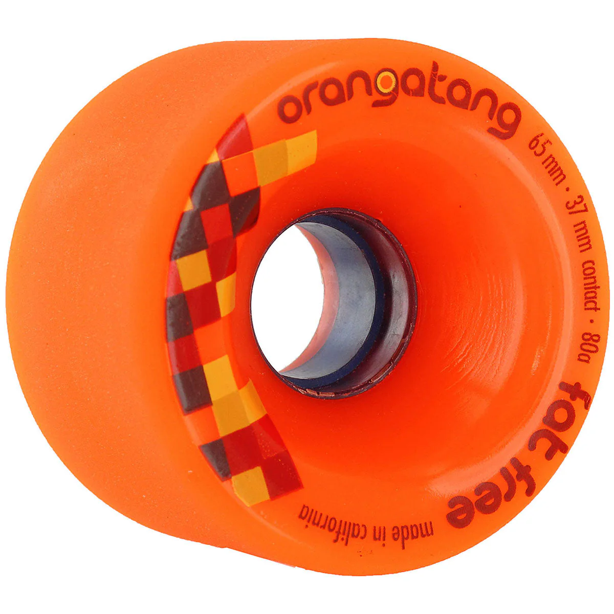 Orangatang Fat Free Freeride 80a Longboard Wheels - Orange - 65mm