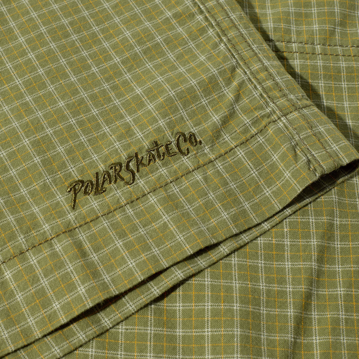 Polar Cotton Hike Shorts - Olive Check - Image 3