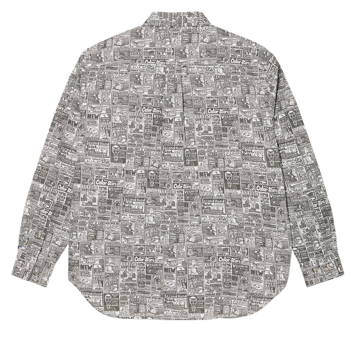 Polar Newspaper Ben Long Sleeve Shirt - Light Grey - Image 2