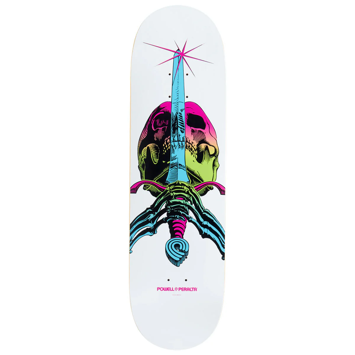 Powell-Peralta Ray Rodriguez Skull & Sword Skateboard Deck - Lime Fade/White - 9.00"
