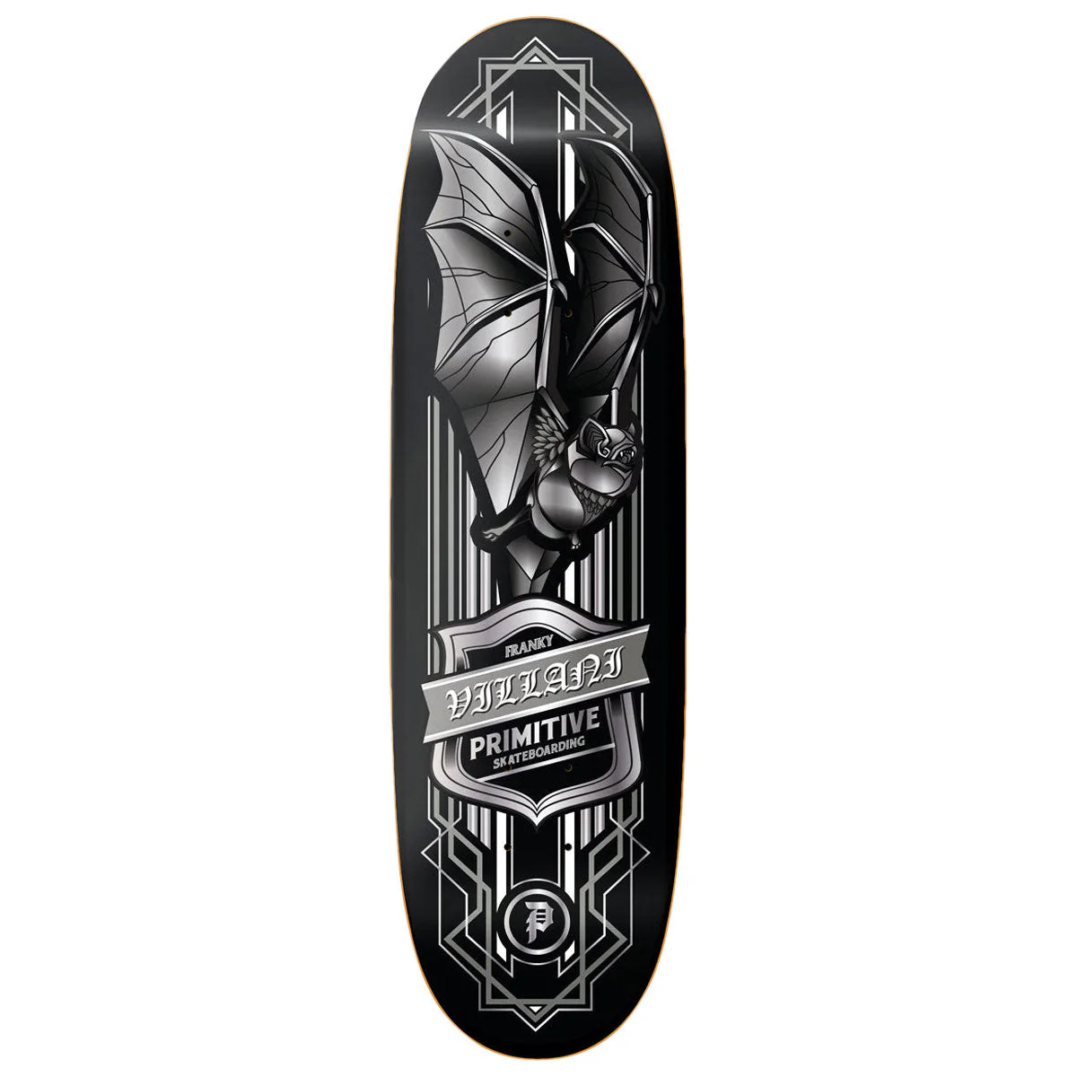 Primitive Villani Bat Skateboard Deck - Black - 9.125"
