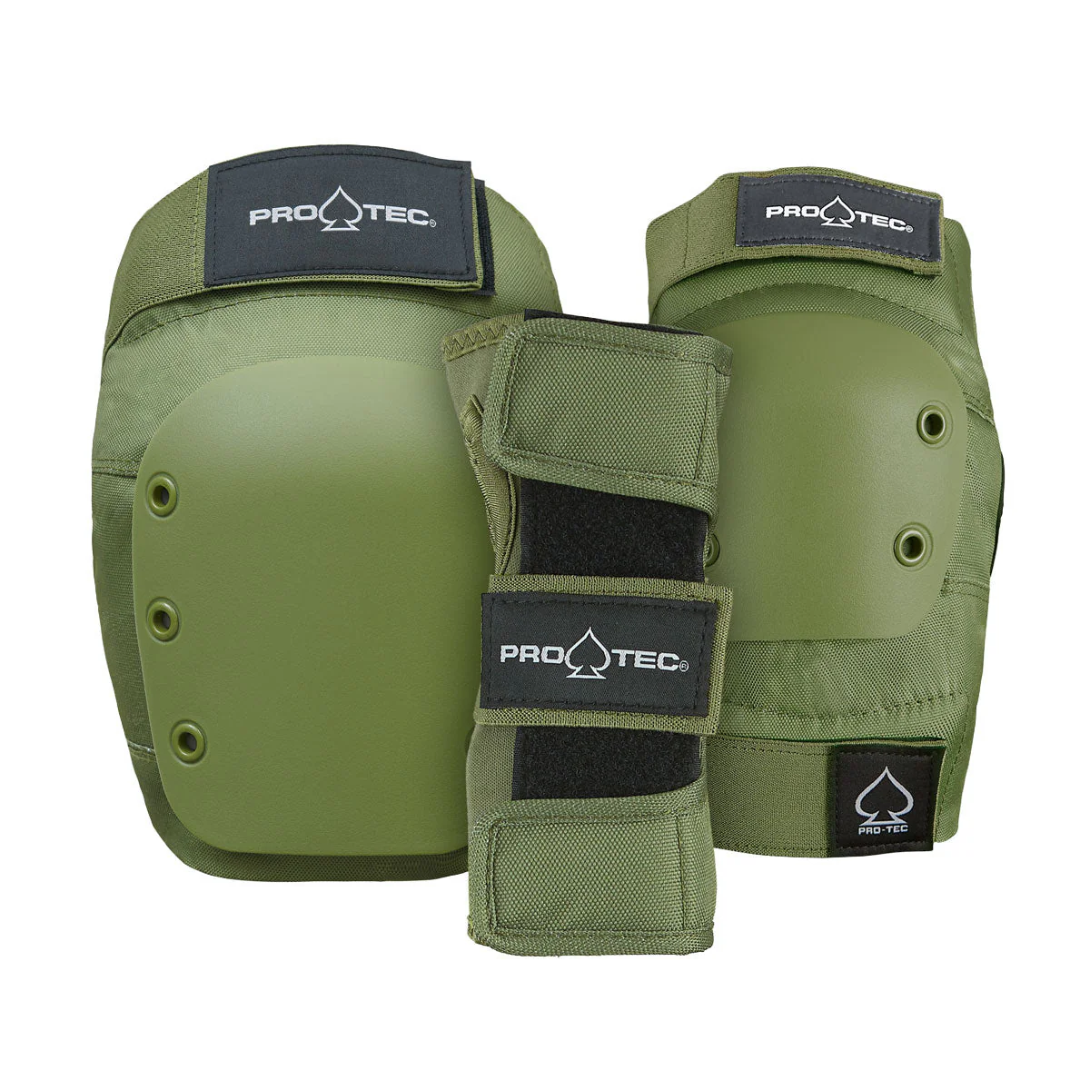 Pro-Tec JR 3 Pack Open Back Pads - Army Green