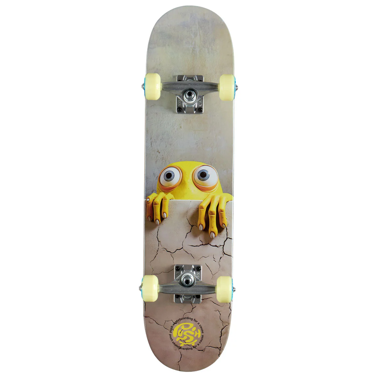 Push Peek Over FP Soft Top Pre-Built Skateboard Complete - Yellow - 7.00"