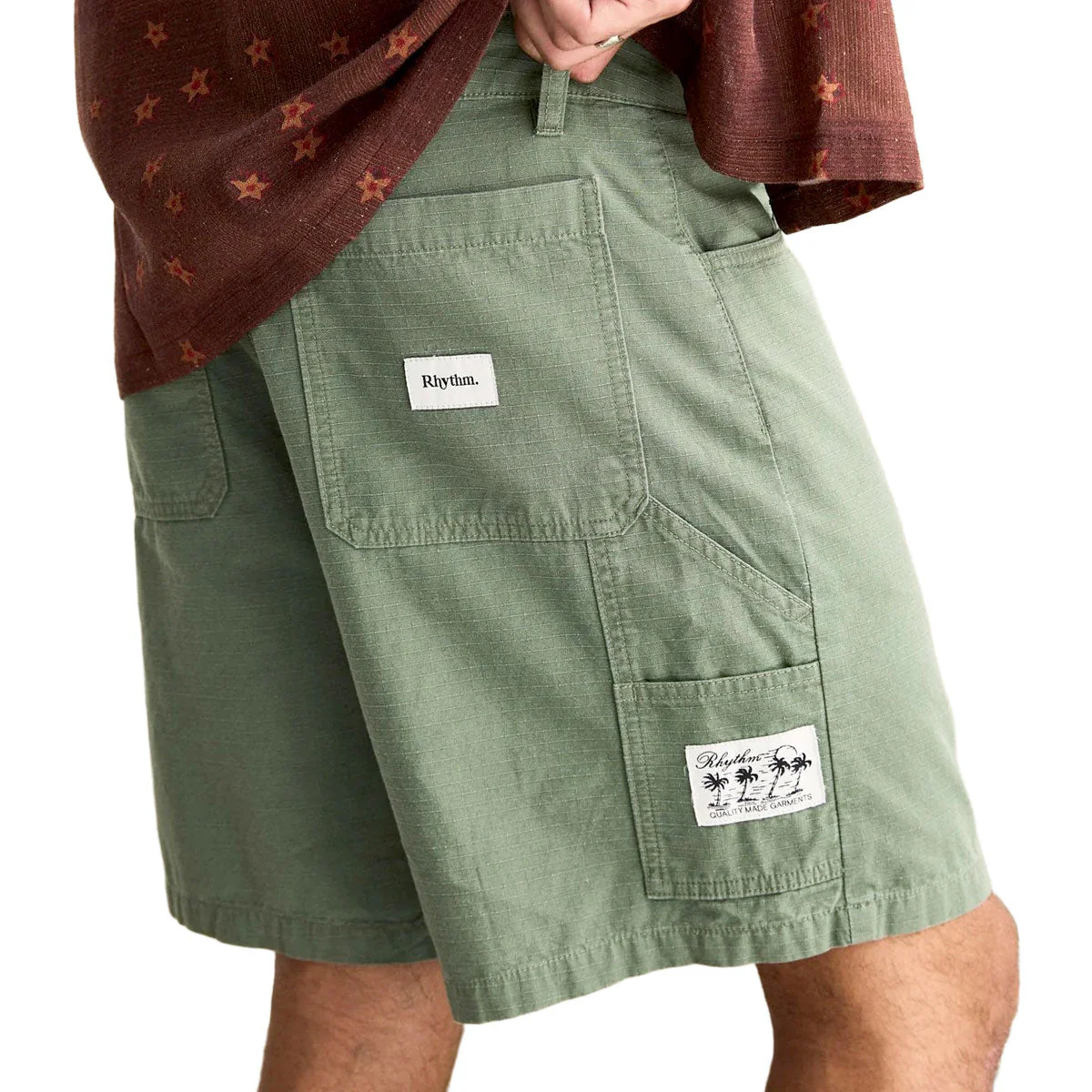 Rhythm Market Walk Shorts - Olive - Image 3