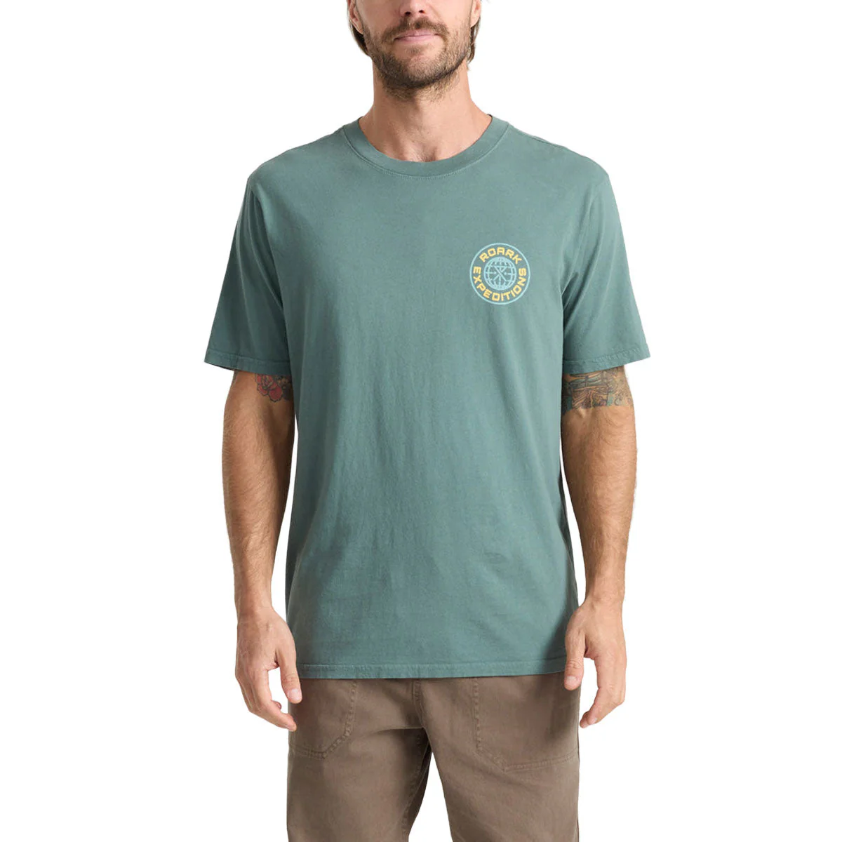 Roark Goin Global T-Shirt - Slate Green - Image 3