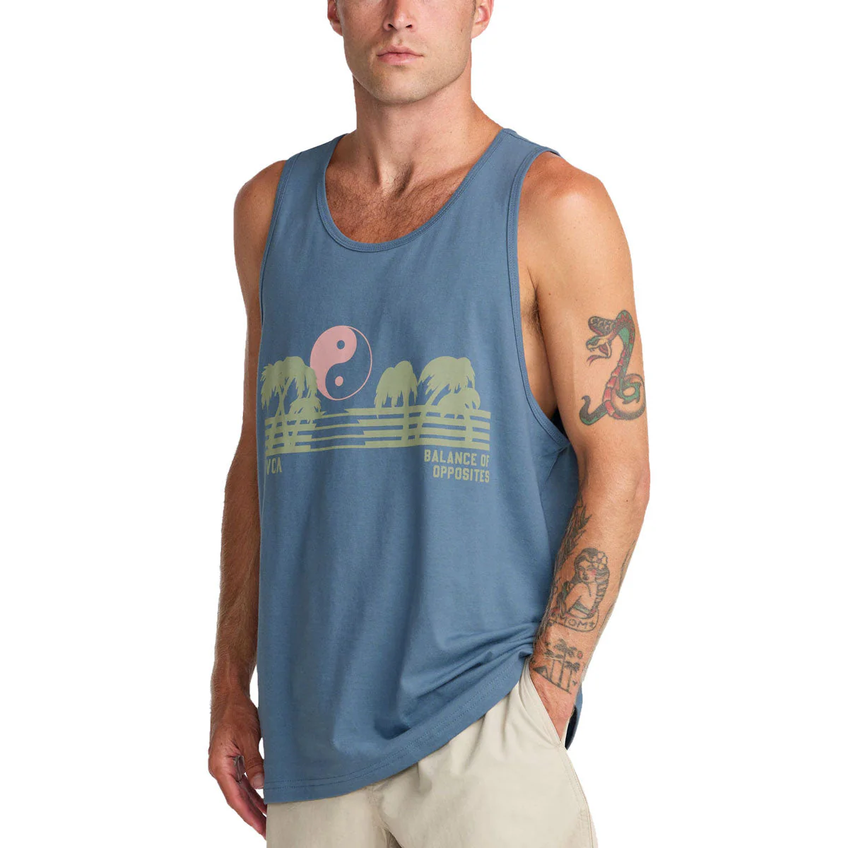 RVCA Balance Horizon Tank Top - Vintage Navy - Image 4