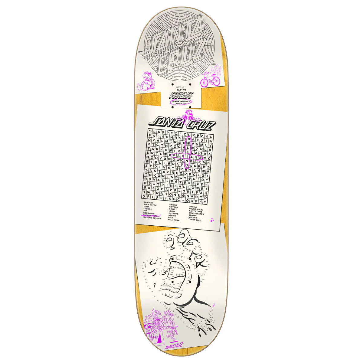 Santa Cruz Delfino Scribble FeelBase Pro Skateboard Deck - 8.25" - Image 2