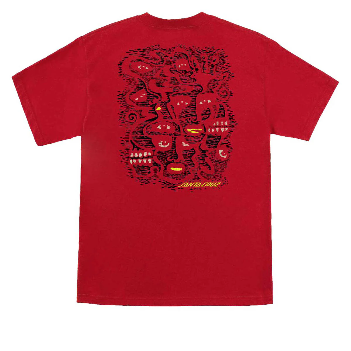Santa Cruz Wood Cut T-Shirt - Red
