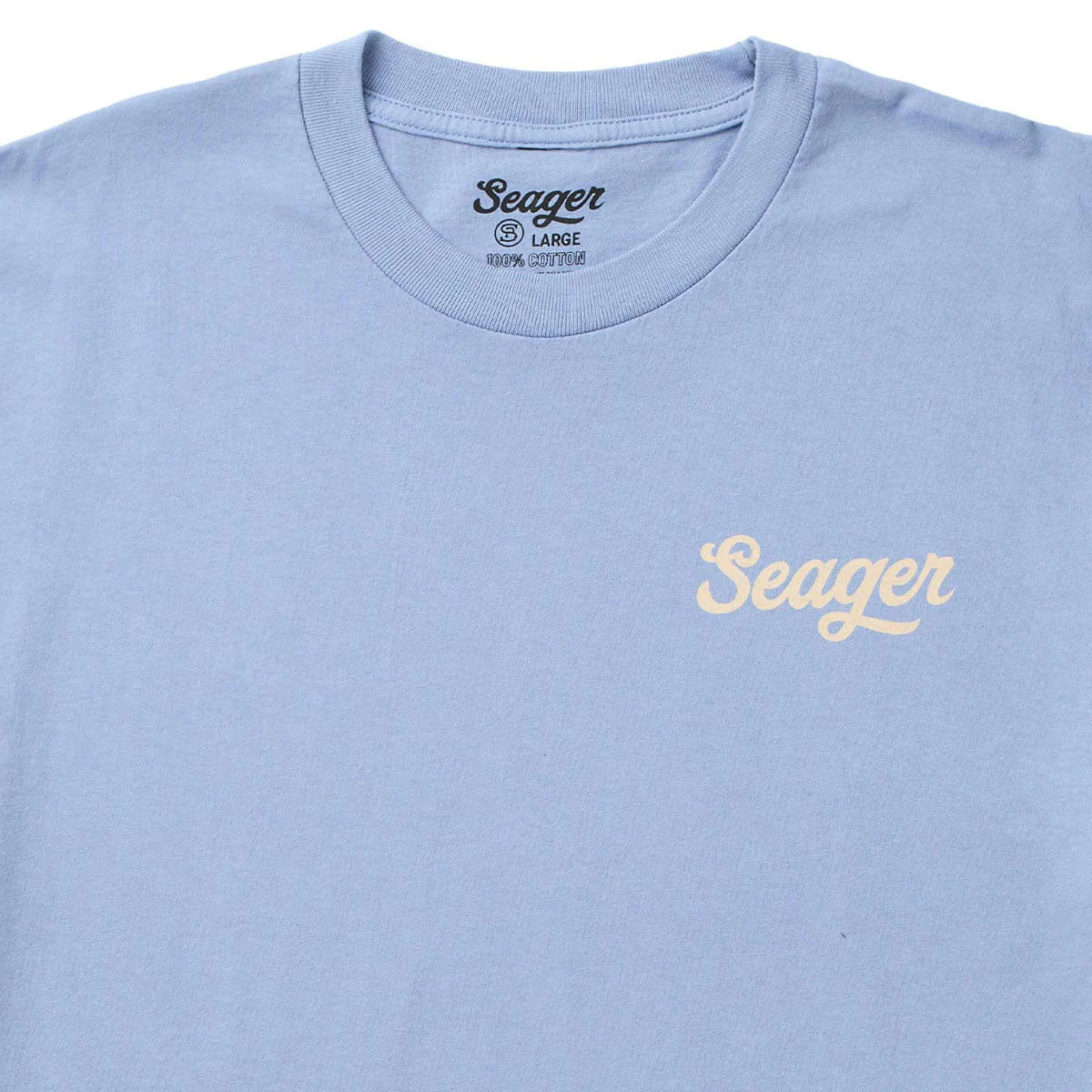 Seager Russ T-Shirt - Faded Denim - Image 2