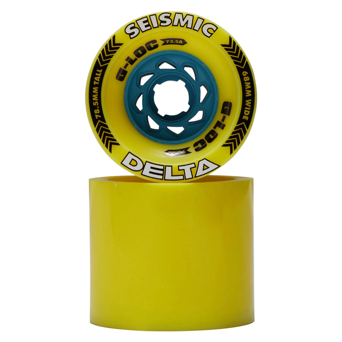 Seismic Delta 73.5a Longboard Wheels - Yellow - 78.5mm - Image 2