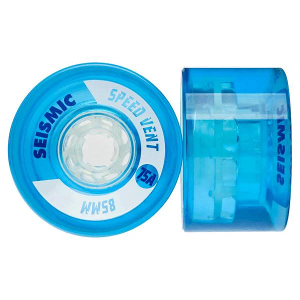 Seismic Speed Vent 75a Longboard Wheels - Clear Blue - 85mm