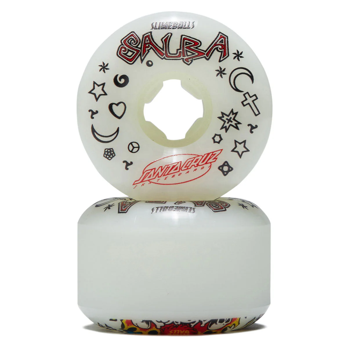 Slime Balls Salba Witch Doctor Reissue Chubbies 99a Skateboard Wheels - White - 56mm - Image 2