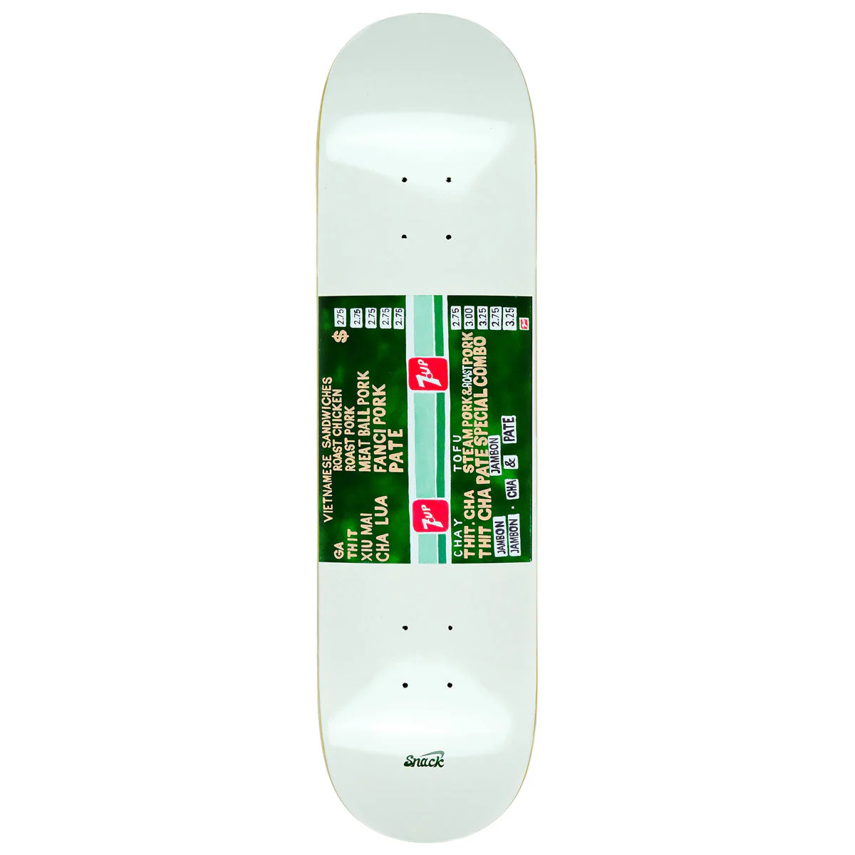 Snack Narvaez Saigon Menu Skateboard Deck - 8.38"