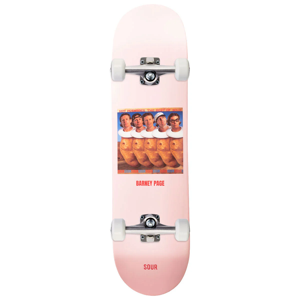 Sour Solution Barney Hot Potatoes Square Skateboard Complete - 8.25"