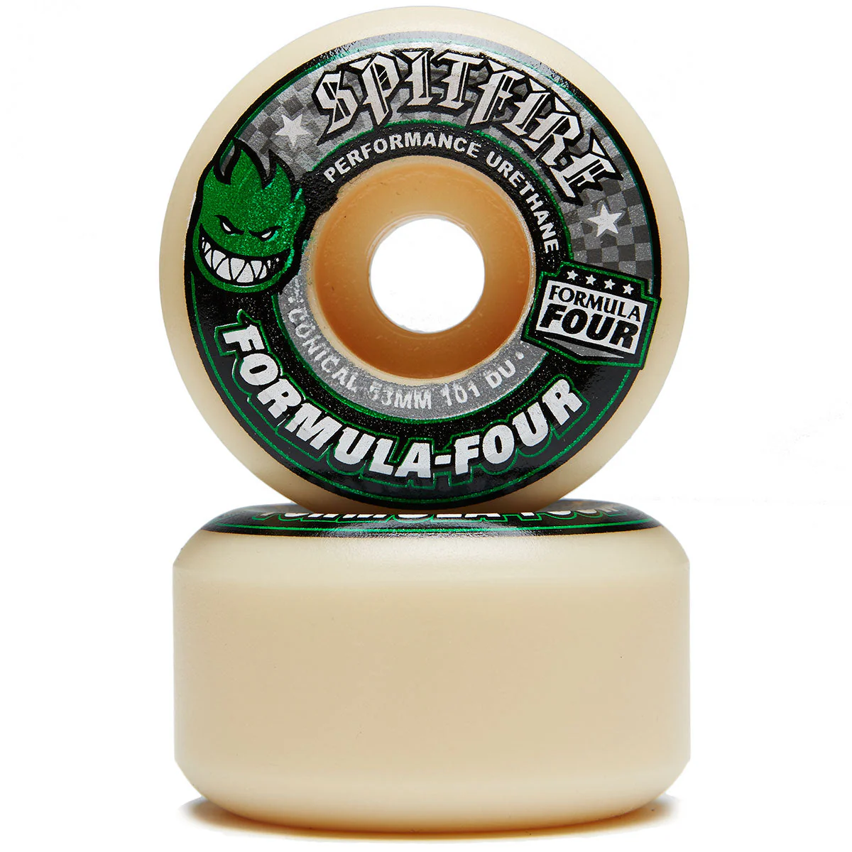 Spitfire F4 101d Conical Skateboard Wheels - Green - 53mm - Image 2