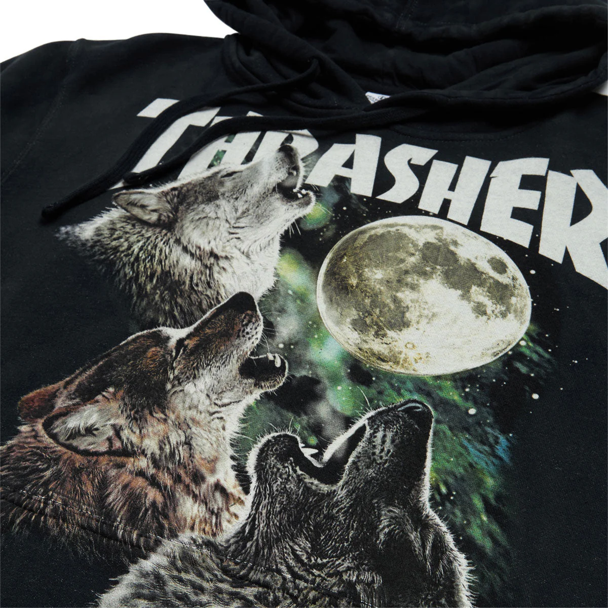 Thrasher Wolves Hoodie - Washed Black - Image 2