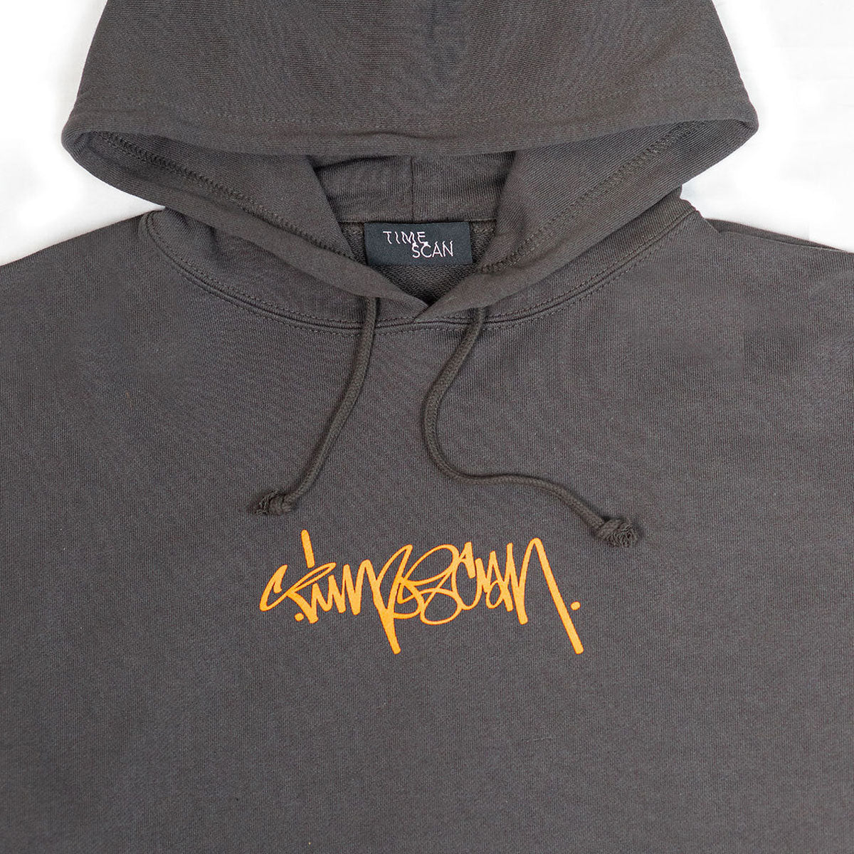 Timescan Script Logo Hoodie - Washed Black - Image 3