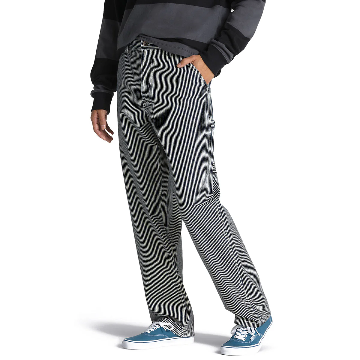 Vans Drill Chore Loose Tapered Carp Hickory Stripe Pants - Indigo