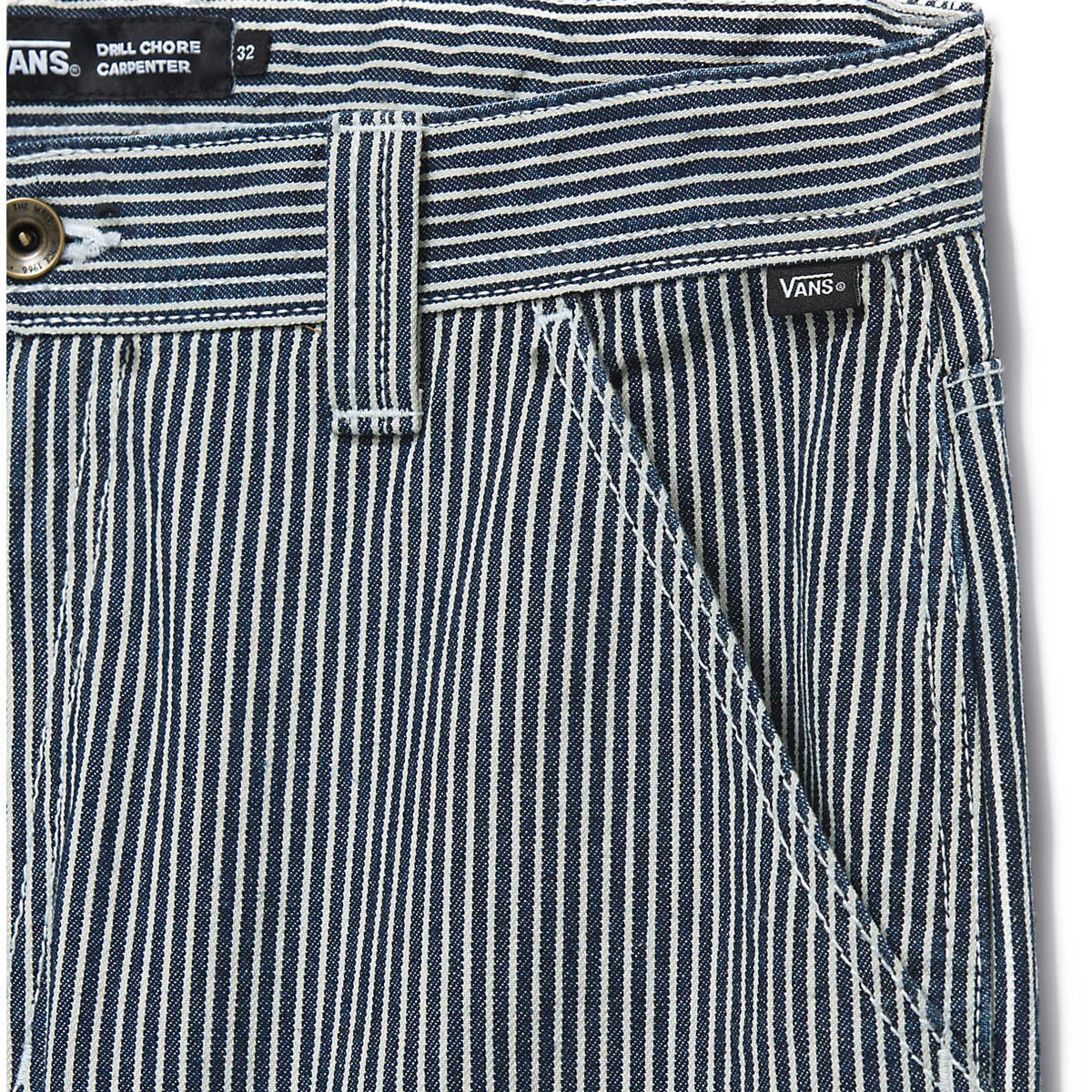 Vans Drill Chore Loose Tapered Carp Hickory Stripe Pants - Indigo - Image 4