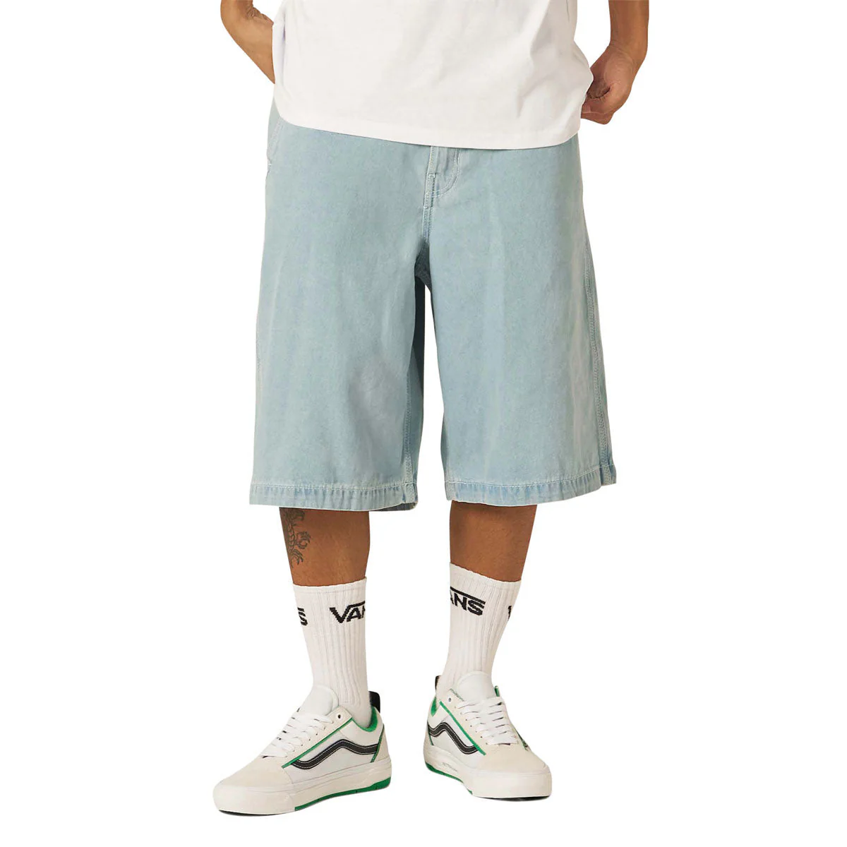 Vans LX Authentic Chino Baggy Denim Shorts - Light Stonewash - Image 3