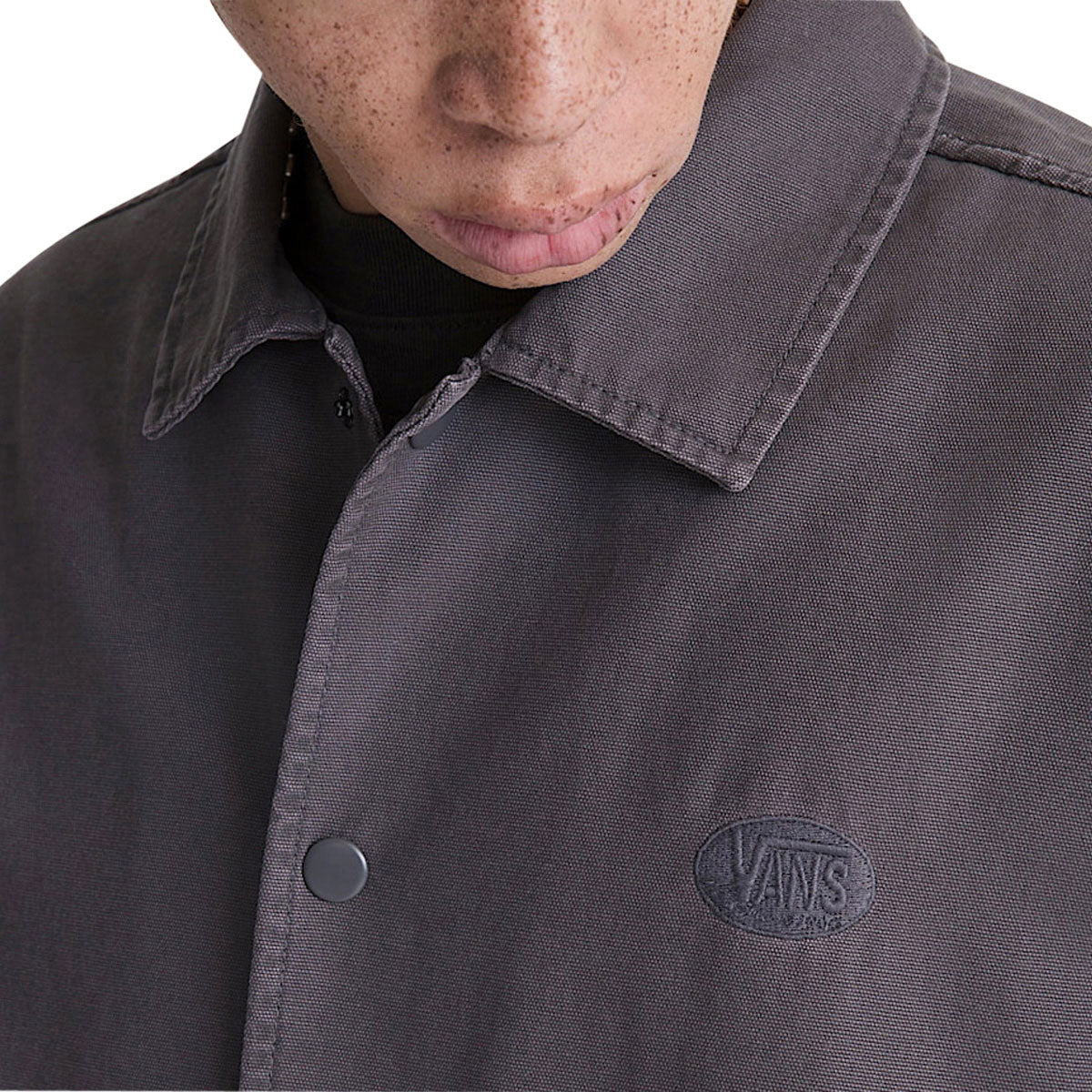 Vans Torrey Pigment Canvas Coaches Jacket - Asphalt - Image 4